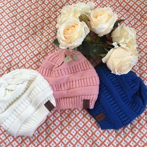 Set 3 Baby Knit Hat infant Crochet Beanie